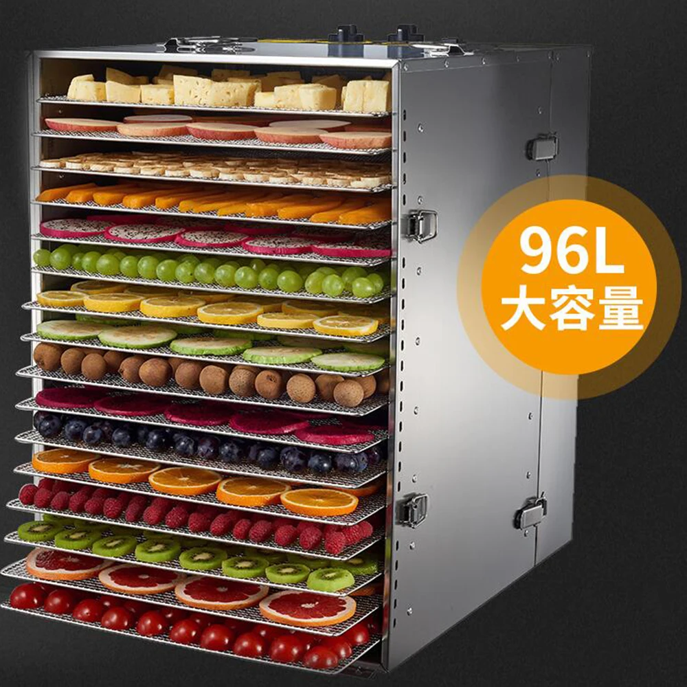 Electric 16 Trays Fruit Dryer Food Vegetable Meat Fish Dehydrator Air Drying Machine Large Capacity Dehydration Device | Дом и сад