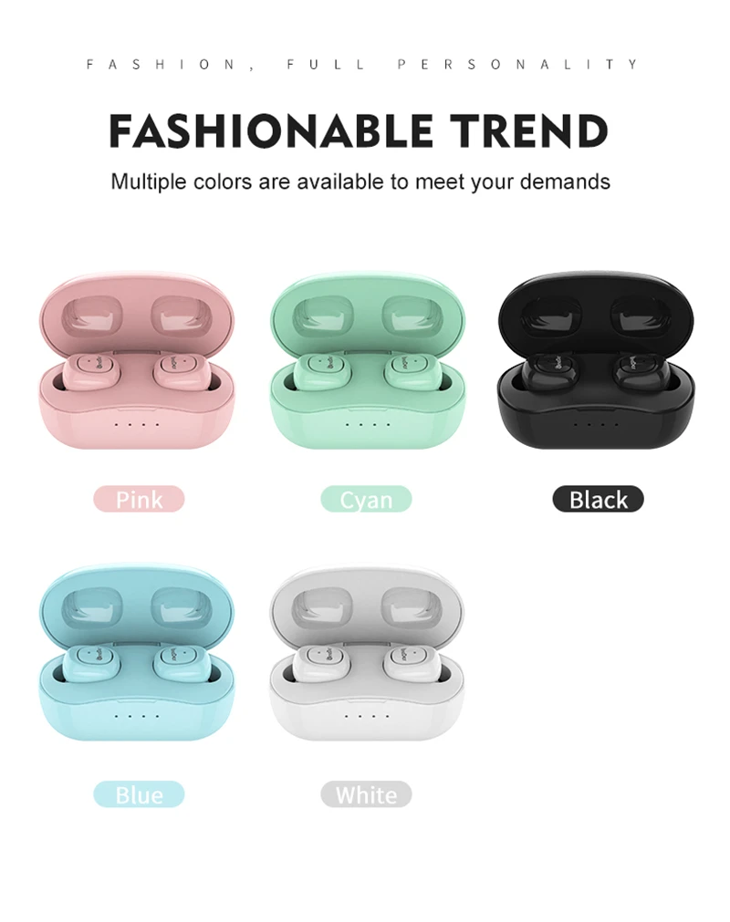 Наушники Laiyiqi 2022 Macaroon с шумоподавлением невидимые наушники bluetooth 5 0