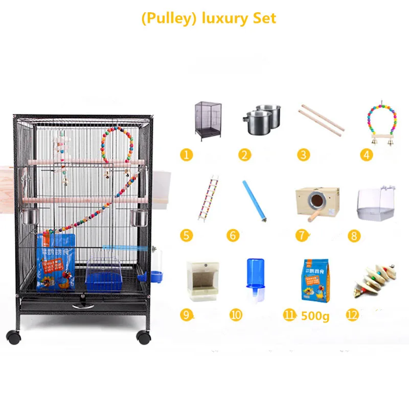 Set Parrot Cage Luxury Large Bird Starling Metal Peony Wren Breeding Nest Iron Pigeon | Дом и сад