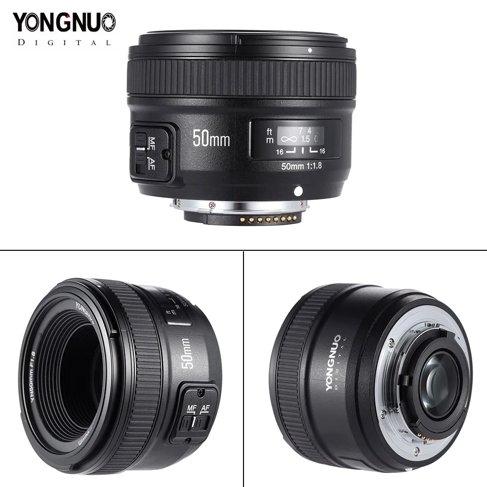 Объектив YONGNUO YN50 мм YN50mm F1.8 YN35mm F2.0 объектив AF MF для Canon EF Nikon F DLSR камеры|Объективы
