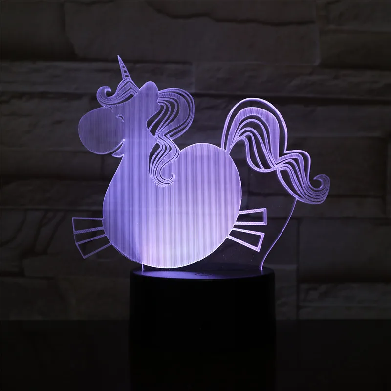 3d лампочка с большим животом единорог лошадь RGBw праздничное украшение