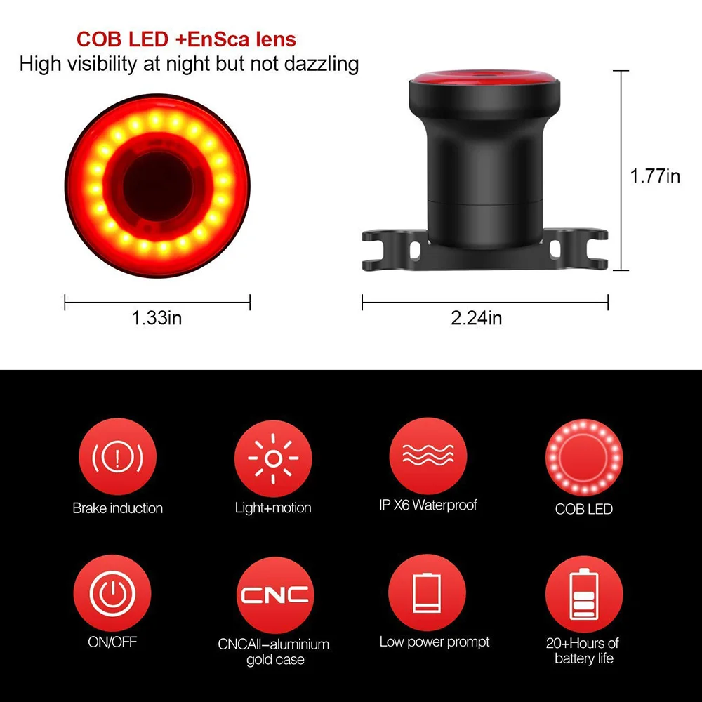 Велосипедный задний фонарь XLITE100 светодиодный для велосипеда с датчиком