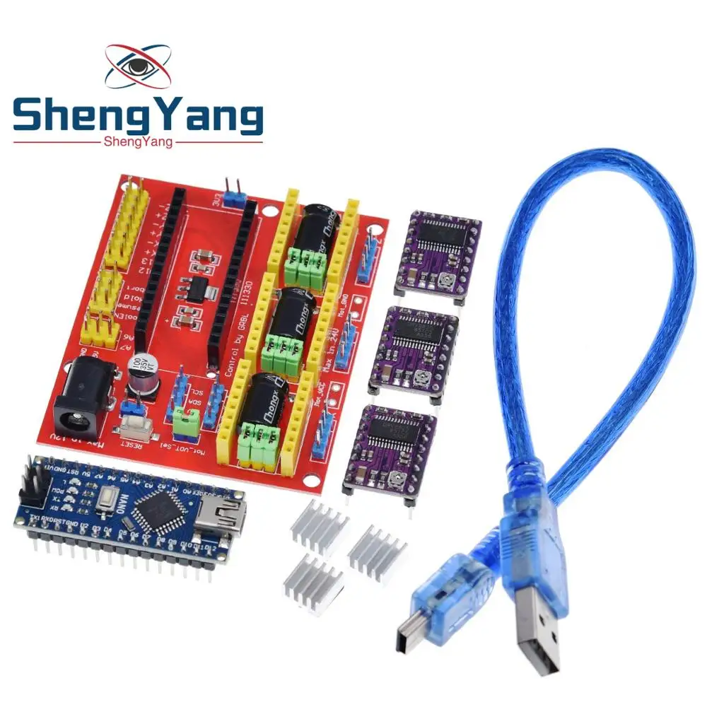 1 комплект Шэньян 3DV4 щитка CNC V4 + Nano 3 0 шт. DRV8825 Reprap шагового набор драйверов для