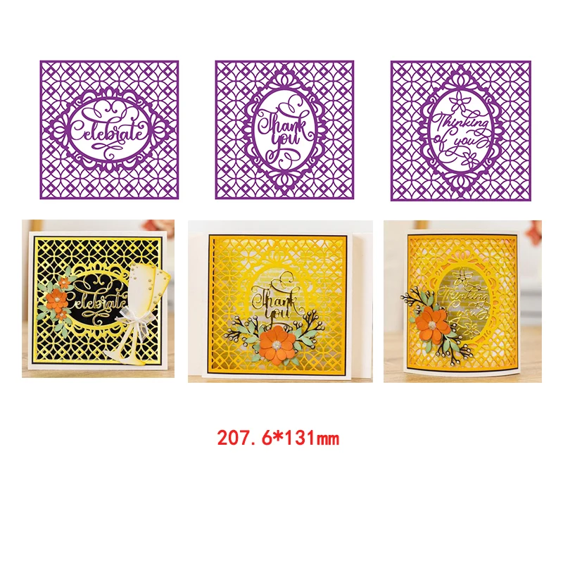 

Interchangeable Trellis Frame Words Celebrate Metal Cutting Dies Stencil For Scrapbooking Embossing DIY Paper Card Album Making