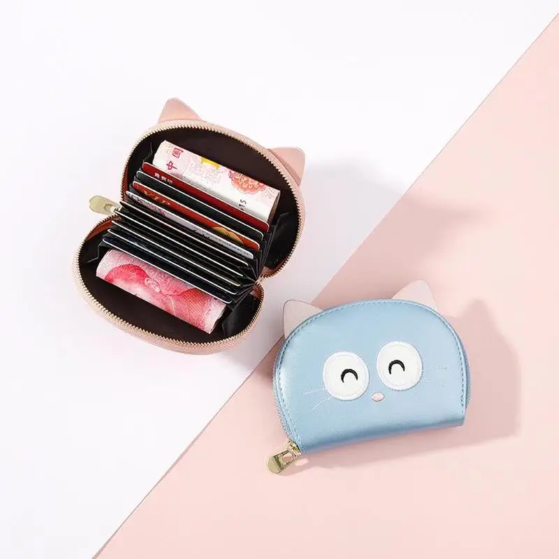 

New Semicircle Ladies Wallet Sweet Lucky Cat Purse Bank Card Holder Women Wallets Cute Large-Capacity Cartoon Girls Money Purse