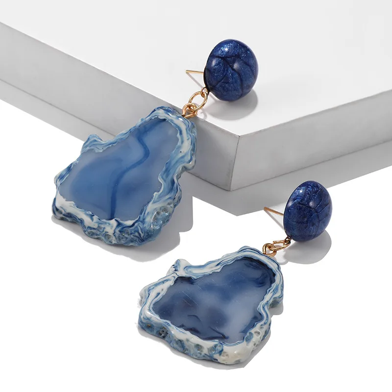 Модные висячие серьги из натурального камня милые Роскошные корейские и