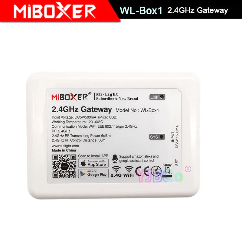 Шлюз Miboxer 2 4 ГГц с Wi Fi контроллер для светодиодных лент WL Box1 В постоянного тока