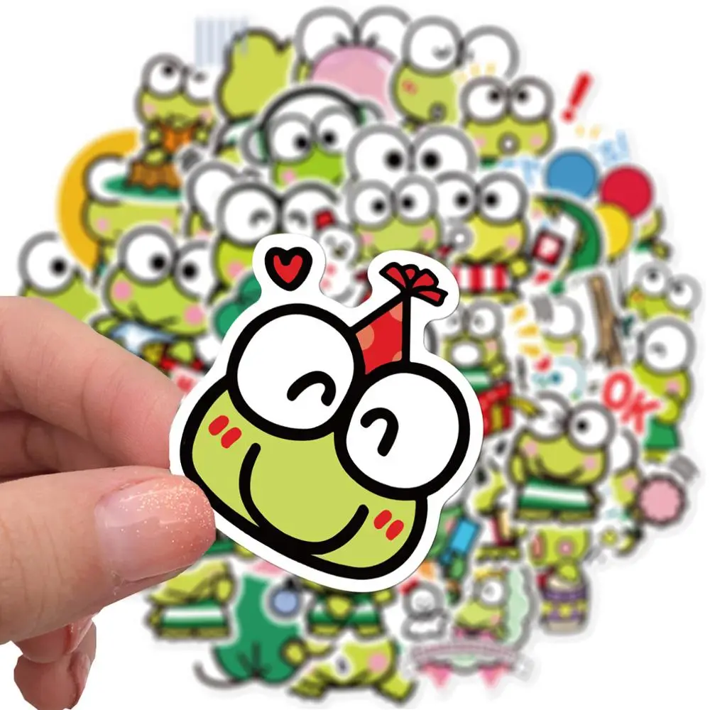 Mini pegatinas de Kero Keroppi con dibujos animados para ni&ntilde;os, Mini pegatinas de diario para &aacute;lbum de recortes DIY, papeler&iacute;a, funda de tel&eacute;fono port&aacute;til, calcoman&iacute;as de Anime, 50 Uds.-2
