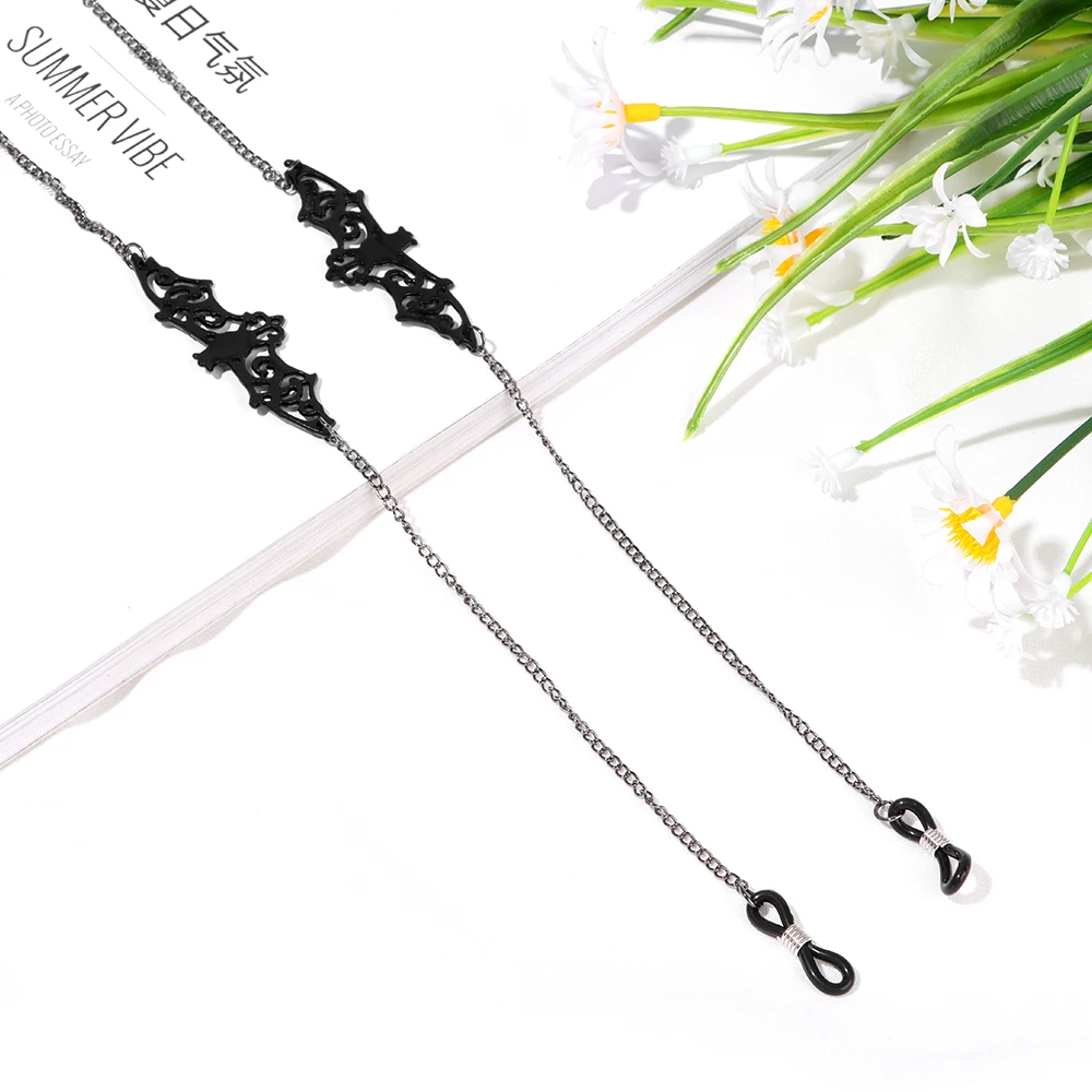 

1 PCS Fashion Glasses Chains Sunglass Eyeglass Necklace Eyewear Reading Glasses Retainer Strap Holder lanyards Black Bat Unisex