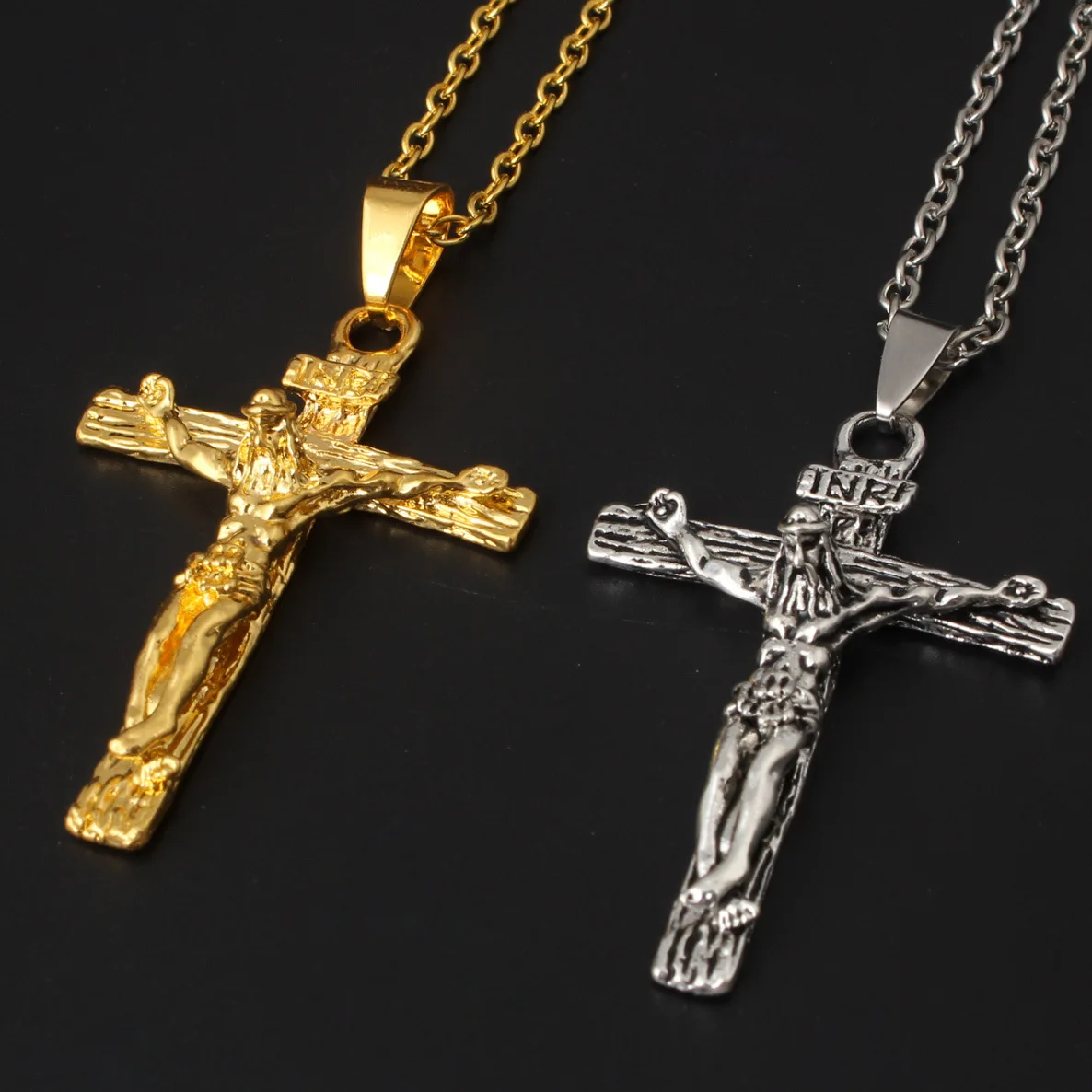 

New Men's Popular Personality European and American Cross Fashion Simple Retro Pendant Necklace