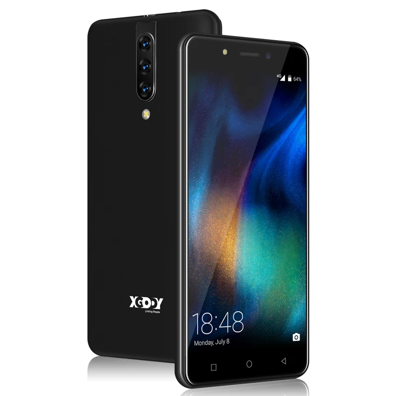 Black XGODY 4G Dual Sim смартфон Android 9,0 5," 18:9 HD полный экран 2 Гб 16 Гб MTK6737 четырехъядерный 5 Мп камера 2800 мАч мобильный телефон K20 - Цвет: Black