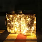 Mason Jar солнечный светильник светодиодный IP65 Водонепроницаемый интеллектуальный контроль Mason Jar подвесной фонарь вечерние настенные настольные декоративные лампы