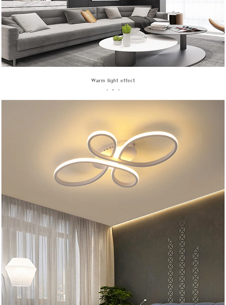 

New Hot RC White/Coffee Modern Led Ceiling Lights For Living Room Bedroom Study Room Dimmable Ceiling Lamp Fixtures