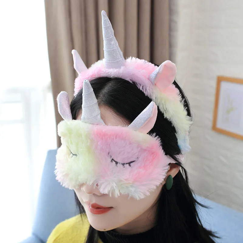 Фото Мультяшный милый Единорог плюшевый Eyemask застежка для волос обруч для волос Карманный чехол для монет обувь игрушки-животные кукла для детей девочек подарок на день рождения №4
