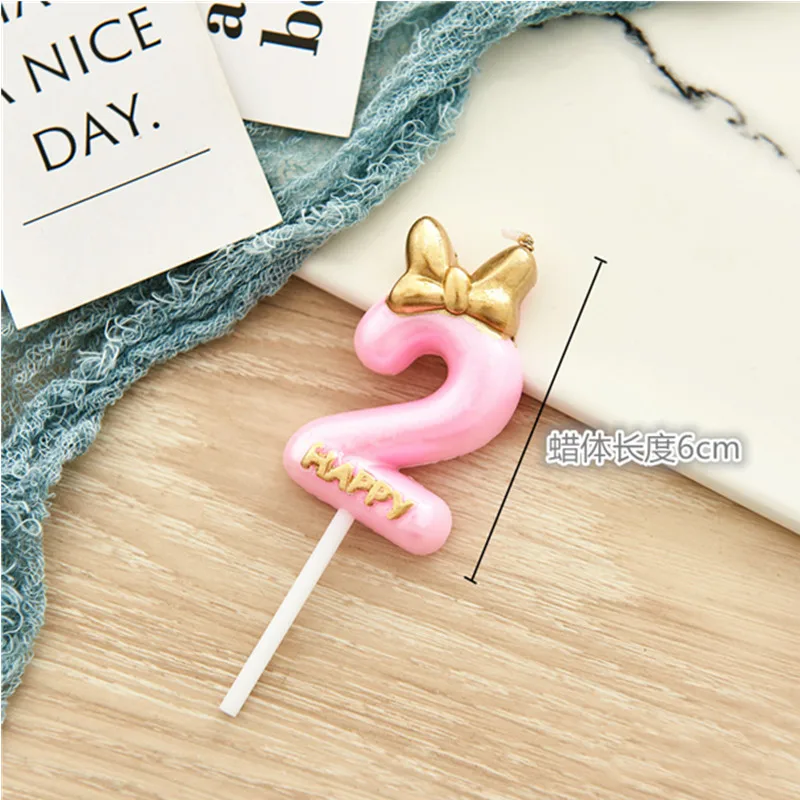 Детский подарок на день рождения свеча украшение торта цифровая девочка