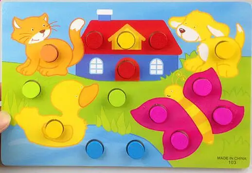 Цвет познание доска Монтессори Развивающие игрушки для детей деревянные