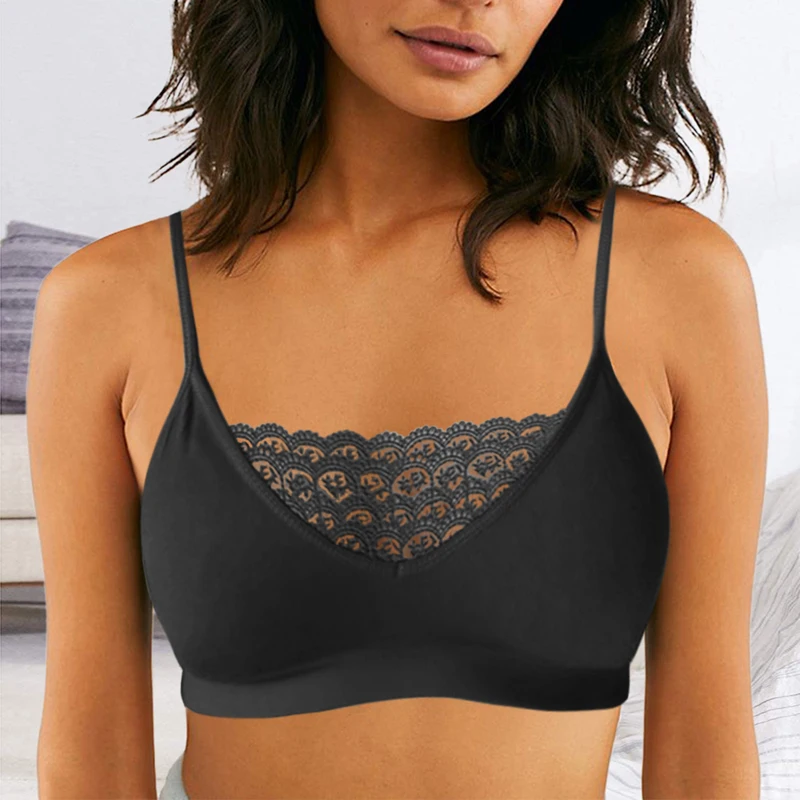2020 Fashion Sexy Women Lace Vest Chest Cropped Tops Small Straps Elastic Cage Camisole Tank New Sports |