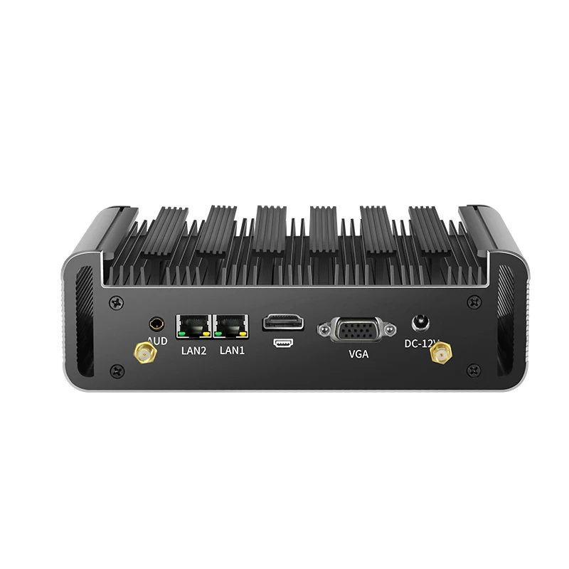 Безвентиляторный мини ПК Intel Core Φ двойной Ethernet 2x RS232 HDMI VGA видеовыход Wi Fi поддержка
