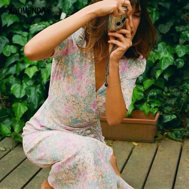 Платье женское винтажное с цветочным принтом на весну 2020|Женские платья| |