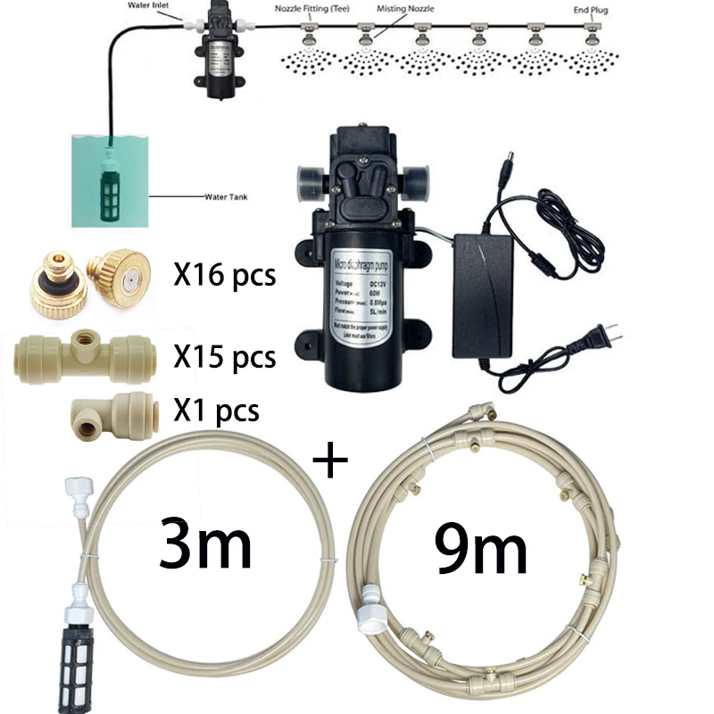 12 В насос для запотевания 160psi мембранный распылитель водяного насоса высокого