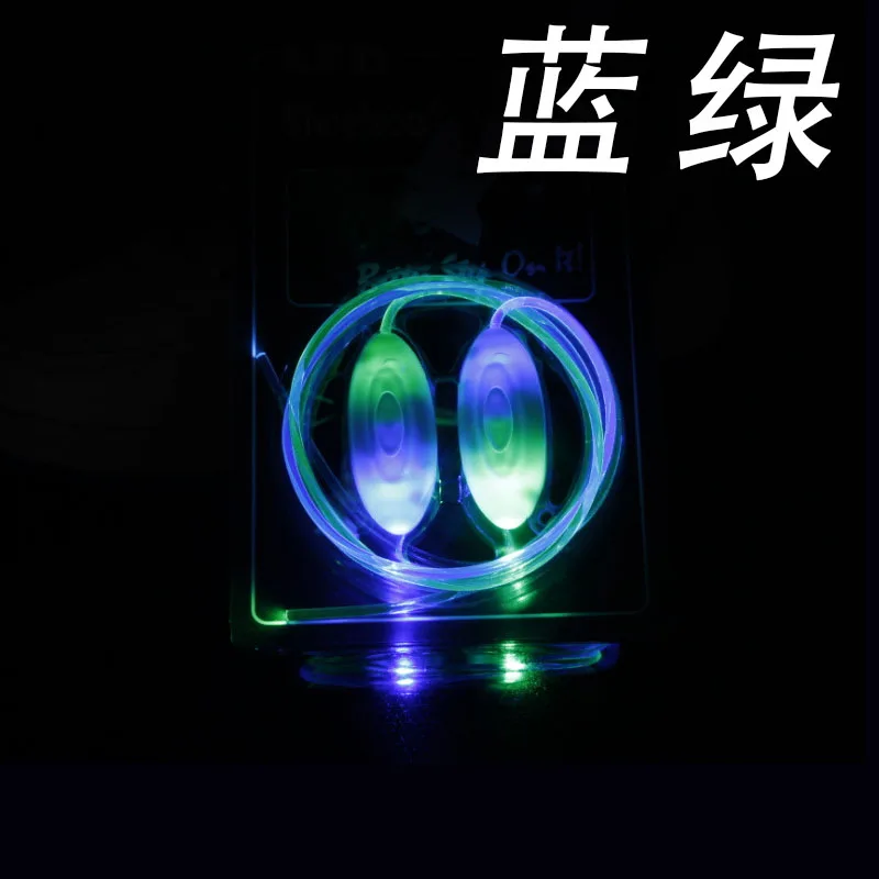1 шт. разноцветная неоновая обувь с LED подсветкой, обувь на шнурках, светящиеся шнурки, аксессуары, вечерние принадлежности - Цвет: Blue Green