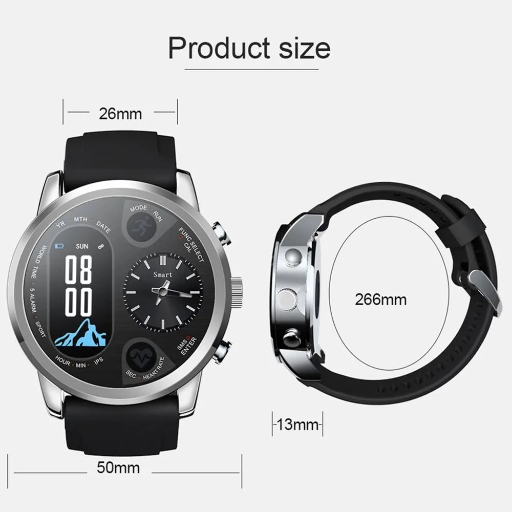 

Smart watch Japanese quartz movement, mechanical hands and IPS LCD screen, hybrid power, message display, call reminder, heart