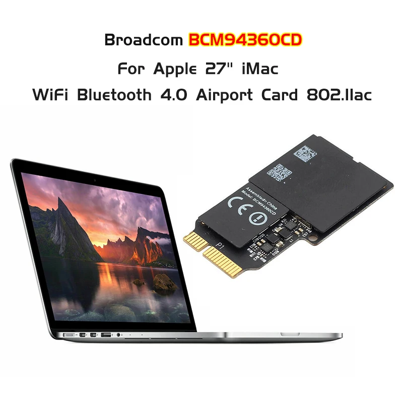 Wi Fi карта Broadcom BCM94360CD 802.11ac mini PCI E A1418 A1419 для аэропорта Bluetooth 4 0|wifi card|802.11ac pci-ebroadcom