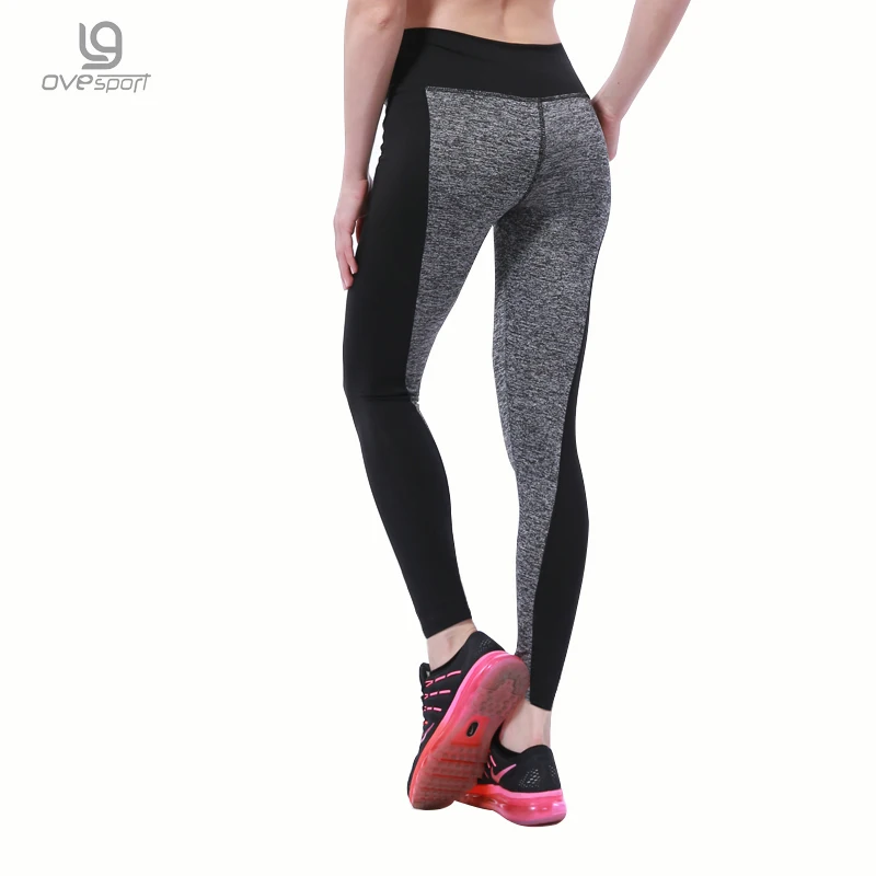 Плюс Размер Черный / Серый Женская одежда Леггинсы Тренировка Брюки Высокие