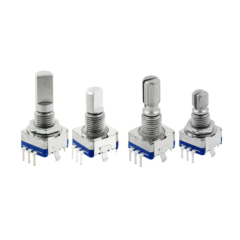 1PCS Half / Plum axis rotary encoder handle length 15mm 20mm code switch/ EC11 digital potentiometer with switch 5Pin - купить по