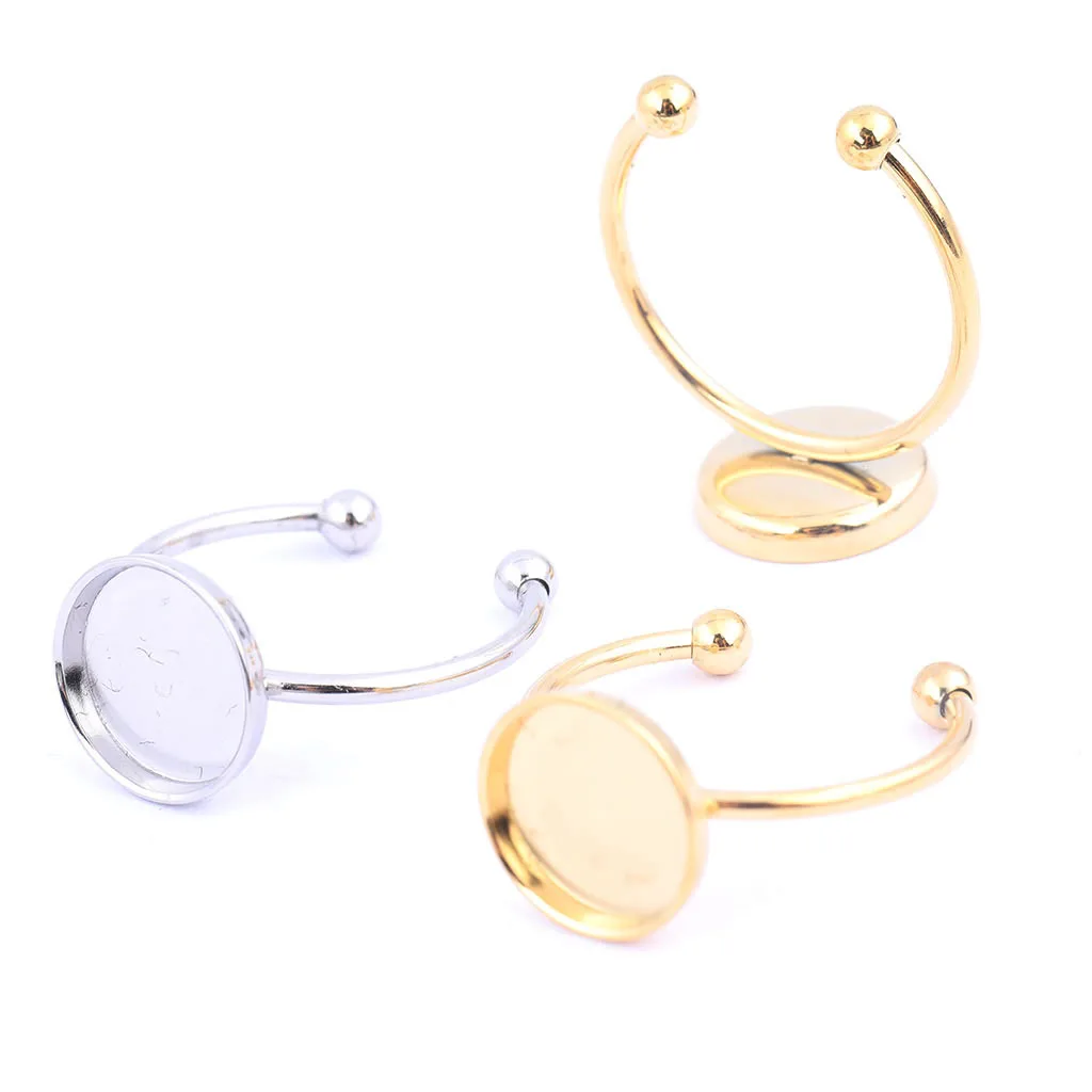 10 шт. позолоченные кольца для пальцев мм из нержавеющей стали базовые заготовки |