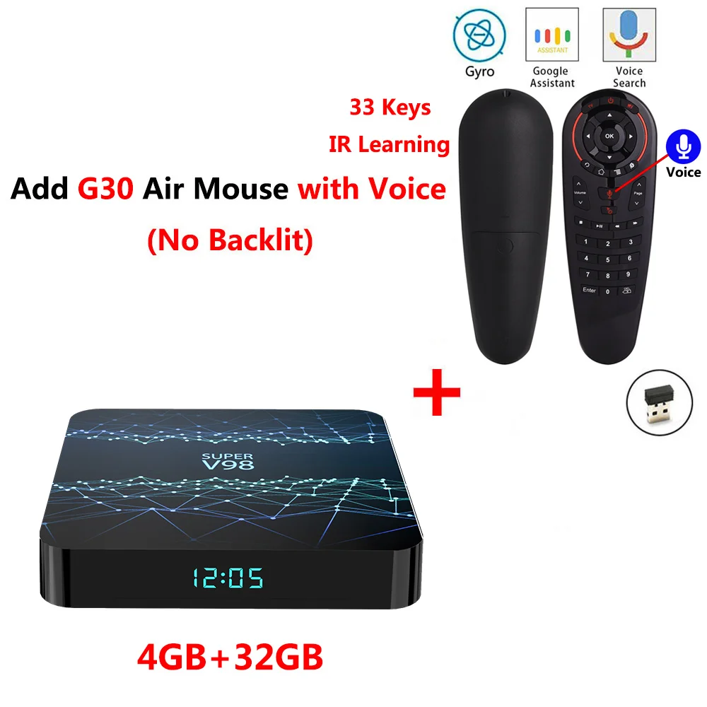 4GB 32GB add G30S ТВ-бокс V98 Android 9,0 4 Гб ОЗУ 32 Гб ПЗУ 2,4 г WiFi умный медиаплеер RK3318 четырехъядерный 2 Гб 16 Гб H.265 4K HDR USB 3,0 приставка - Цвет: 4GB 32GB add G30S