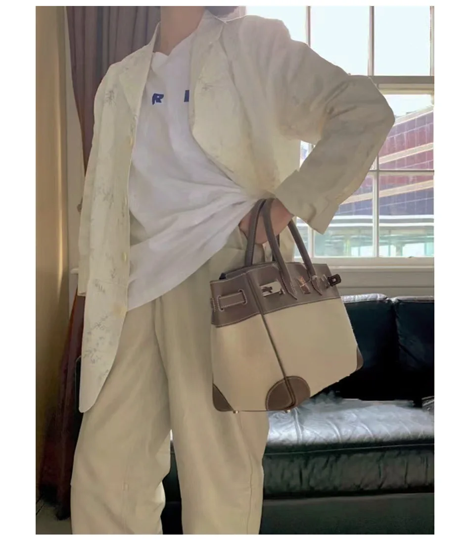 

Women Luxury Handbag 100% Genuine Leather Shoulder Bag Large Space Stitching Retro Messenger Bag General Female Bag