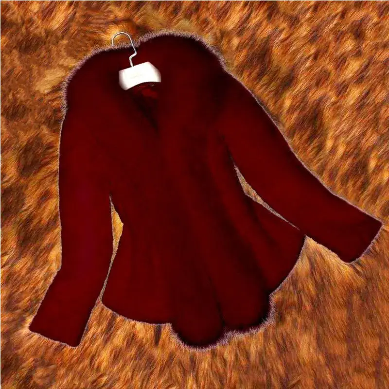 White Faux Fur Coat Women's Short Autumn/Winter 2021 New Imitation Fur Fox Fur Collar Slim Jacket Women Clothes Jacket Femal