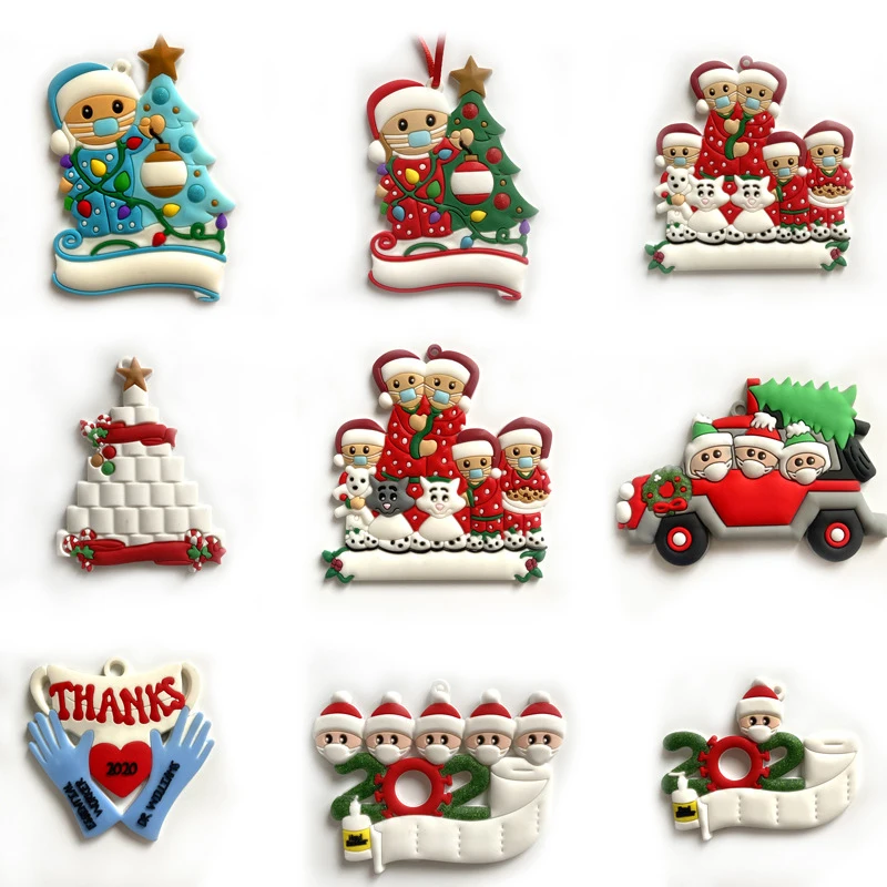 

2020 Happy New Year Christmas Ornaments DIY Xmas Gift Santa Claus Snowman Tree Pendant Doll Hang Decorations for Home Noel Natal