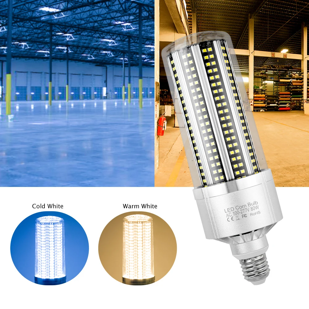 

Super Bright LED Corn Lamp 80W 100W 120W 150W 200W High Power E27 LED Light For Warehouse Lighting 220V E39 LED Bulb SMD 2835