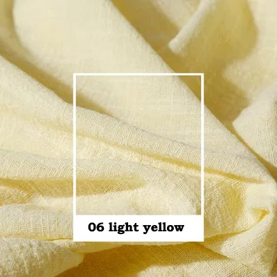 06 light yellow Художественный Ретро Slub креп хлопок/лен белый желтый оранжевый кофе темно серый красный мягкая ткань для ручной работы летнее платье Блузка - Цвет: 06 light yellow