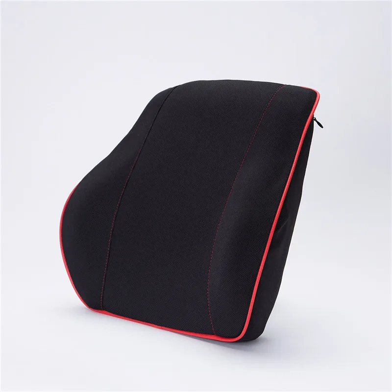 black red edge Поясничная поддержка для автомобиля, подушка для сиденья, поддержка офисного кресла, подушка для боли в пояснице, Автомобильная подушка с эффектом памяти, автомобильные аксессуары - Название цвета: black red edge