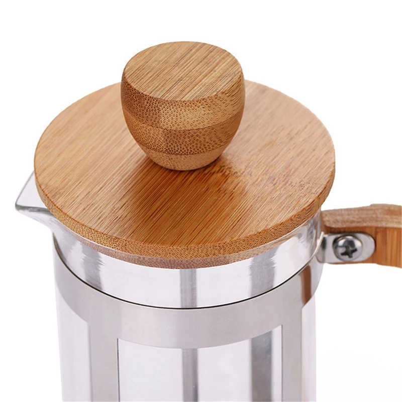 French Press Eco-Friendly Bamboo Cover Coffee Plunger Tea Maker Percolator Filter Kettle Pot Glass Teapot | Дом и сад