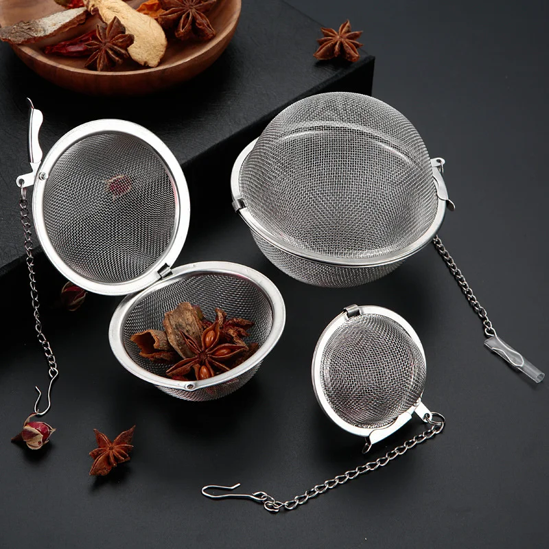 

5 Size Stainless Steel Tea Infuser Sphere Locking Spice Tea Ball Strainer Mesh Infuser Tea Filter Strainers Kitchen Accessories