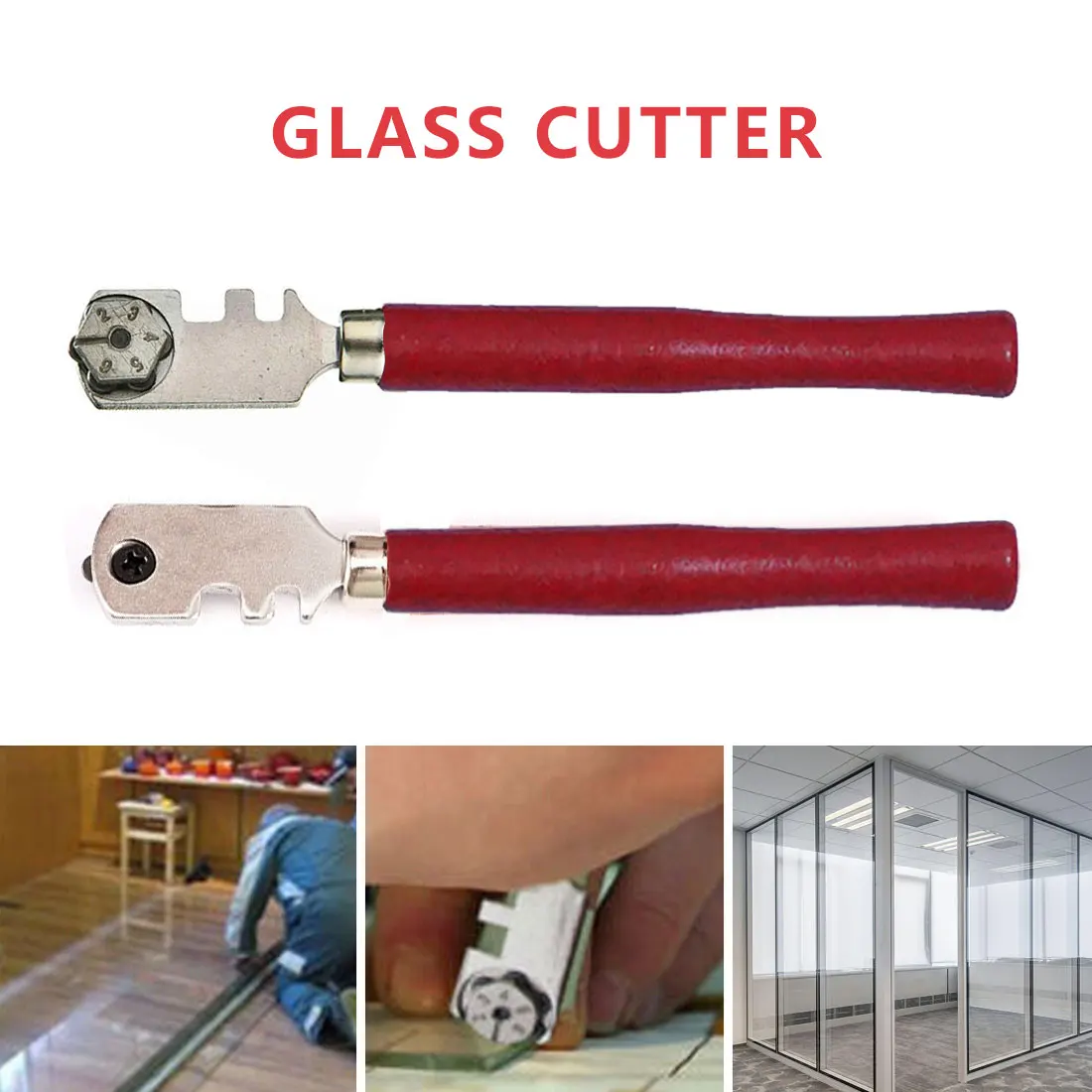 

1pc High Quality Diamond Glass Cutter Alloy Cutting Wheel Metal Handle Tile Head Glass Mirror etc. Cutting Tools Glass Knife