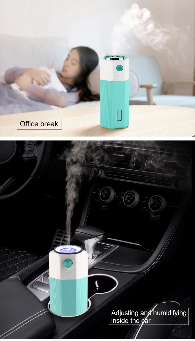ultrasonic cool mist humidifier mini car desktop super quiet operation can adjust the size cold 7color led light | Спорт и
