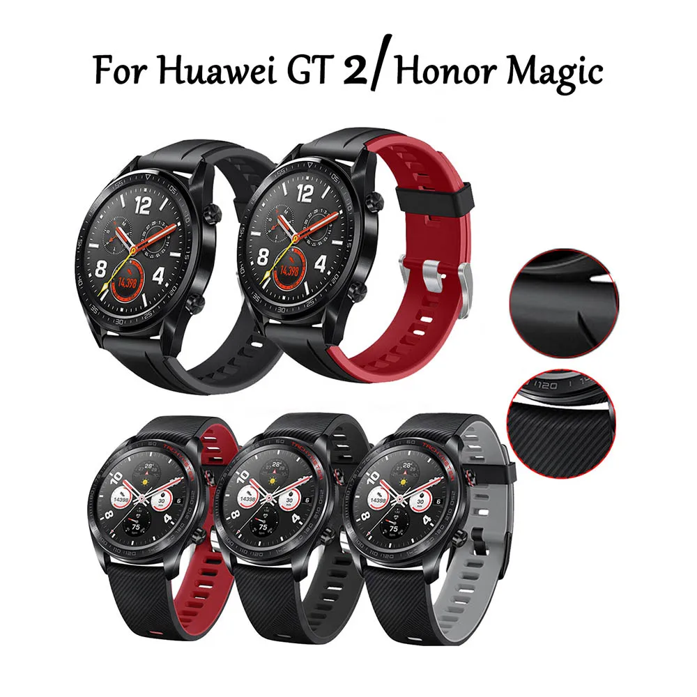 Ремешок силиконовый для Huawei watch GT 2 46 мм браслет Honor Magic универсальные аксессуары