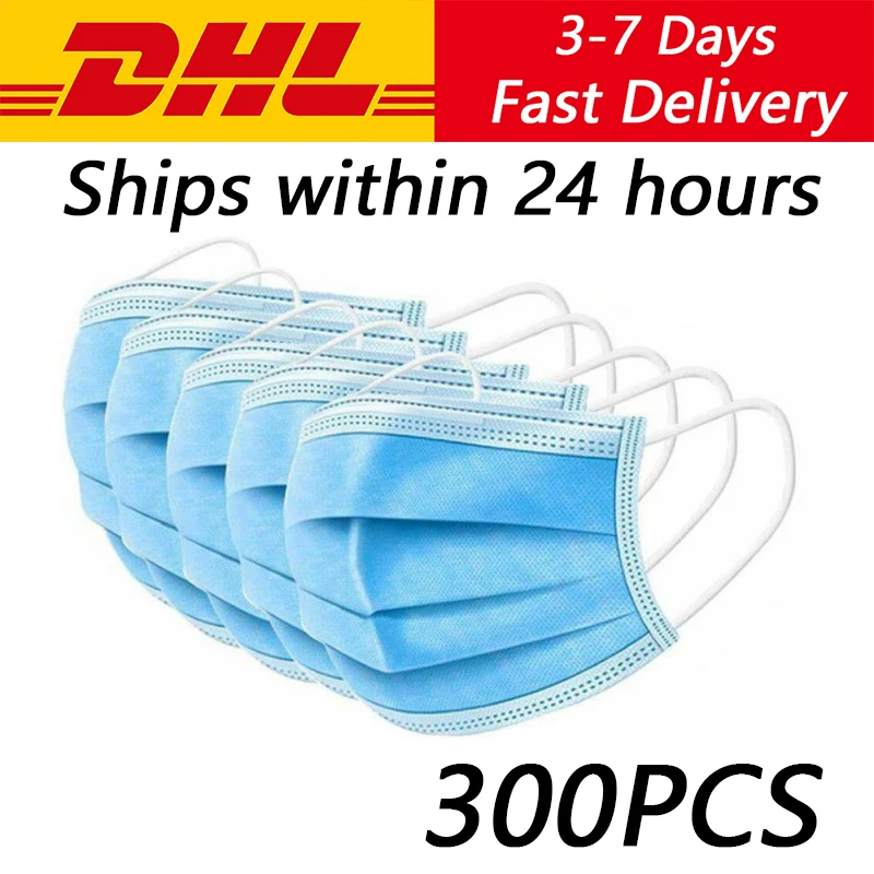300 шт. одноразовые маски для лица нетканые анти PM2.5 гигиена безопасность маска рта