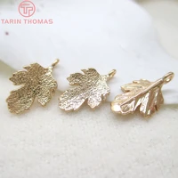 10pcs 8x14mm 24k champagne gold color plated brass tree leaf leaves charms pendants high quality diy jewelry accessories