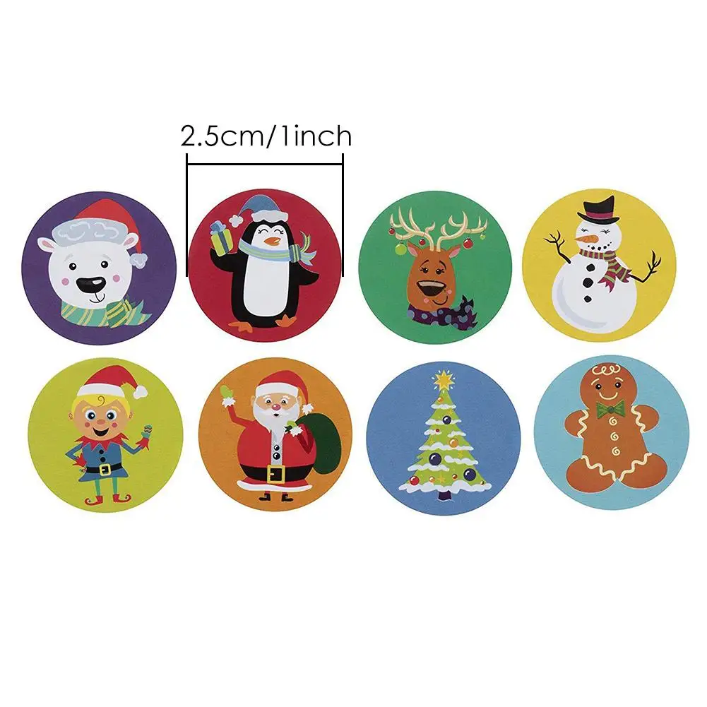 500 шт./рулон круглые наклейки для рождественского подарка | Дом и сад