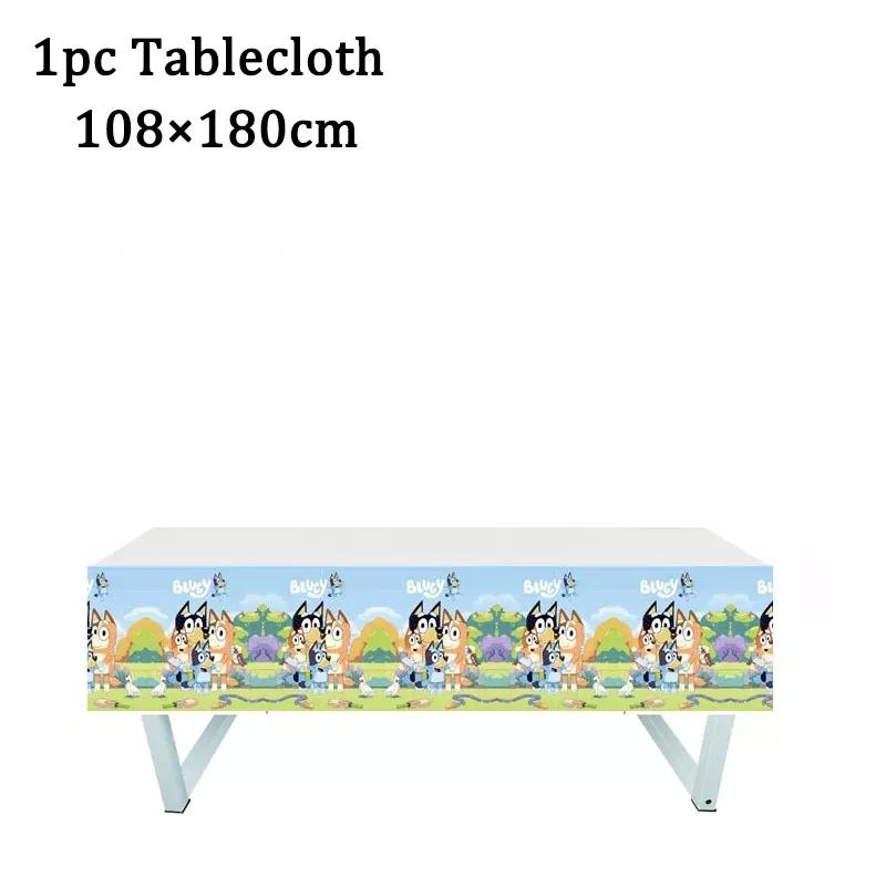 Vajilla desechable con tem&aacute;tica de Bingo Bluey para fiesta de Cumplea&ntilde;os de Ni&ntilde;os, plato y taza, suministros de decoraci&oacute;n para Baby Shower, 119 piezas-5