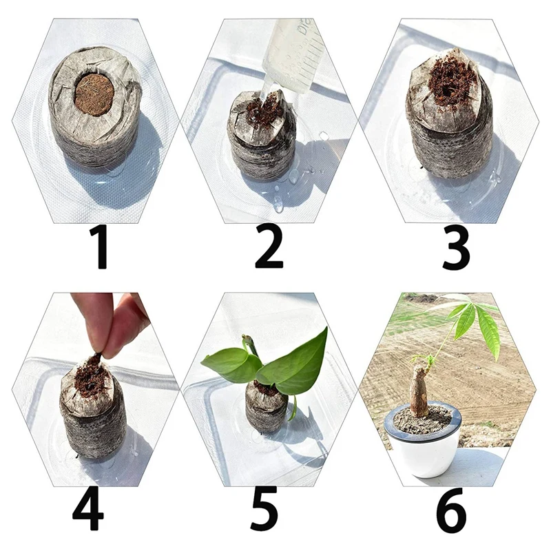 

50 Pcs 40mm Peat Pellet Soil Plant Starters Seed Fertilizer Nutrient Block Compressed Peat Block for Grow Herbs,Flowers