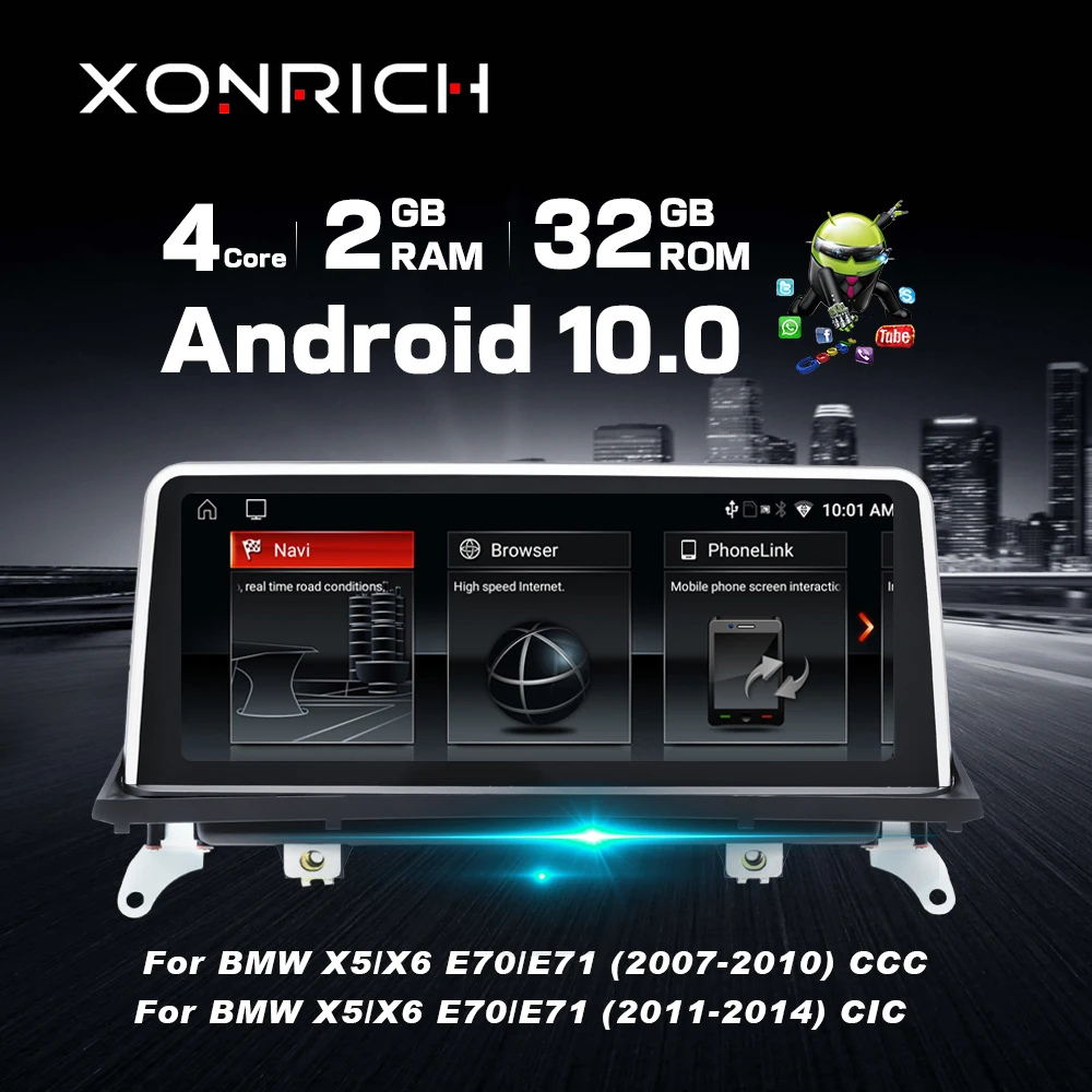 IPS 4 ядра Android 10 0 автомобильный DVD для BMW X5 E70 X6 E71 система CCC/CIC проигрыватель аудио