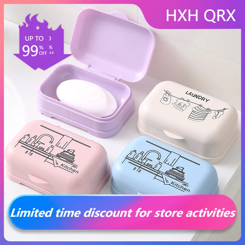 

Creative Bathroom Waterproof Soap Case With Cover Portable Travel Soap Protect Container Soap Box Bathroom Accessories