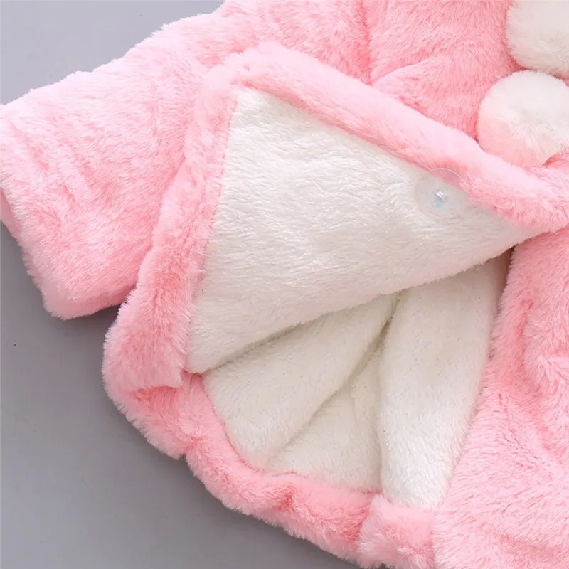 

Girls winter coat Baby Kids Girls Long Sleeves Keep Warm Cartoon Villus Hooded Coat Tops #4N15